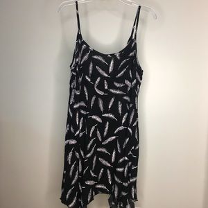 SOLD ADAM LEVINE Spaghetti Strap Feather Dress